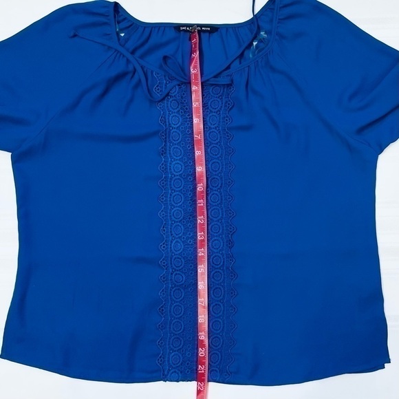 $5 ADD ON with $15+ Bundle Zac & Rachel Boho Blouse Lace 3/4 Sleeves Sz PXL EUC - Picture 6 of 10